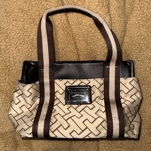 Vintage 90s Tommy Hilfiger Womens Purse Brown Monogram Shoulder Bag Geometric